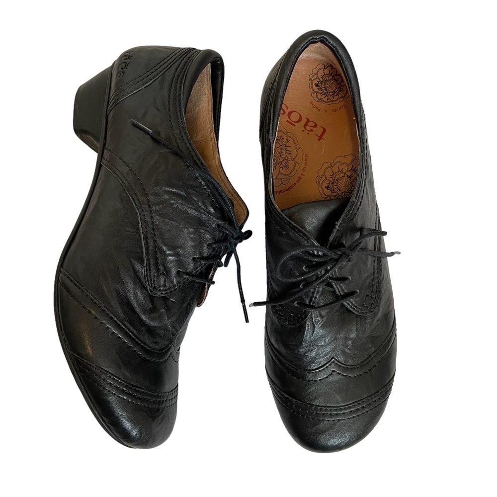 Taos | Jive Oxford Wingtip Bootie Black Leather Low Heel Womens 9.5 EU40